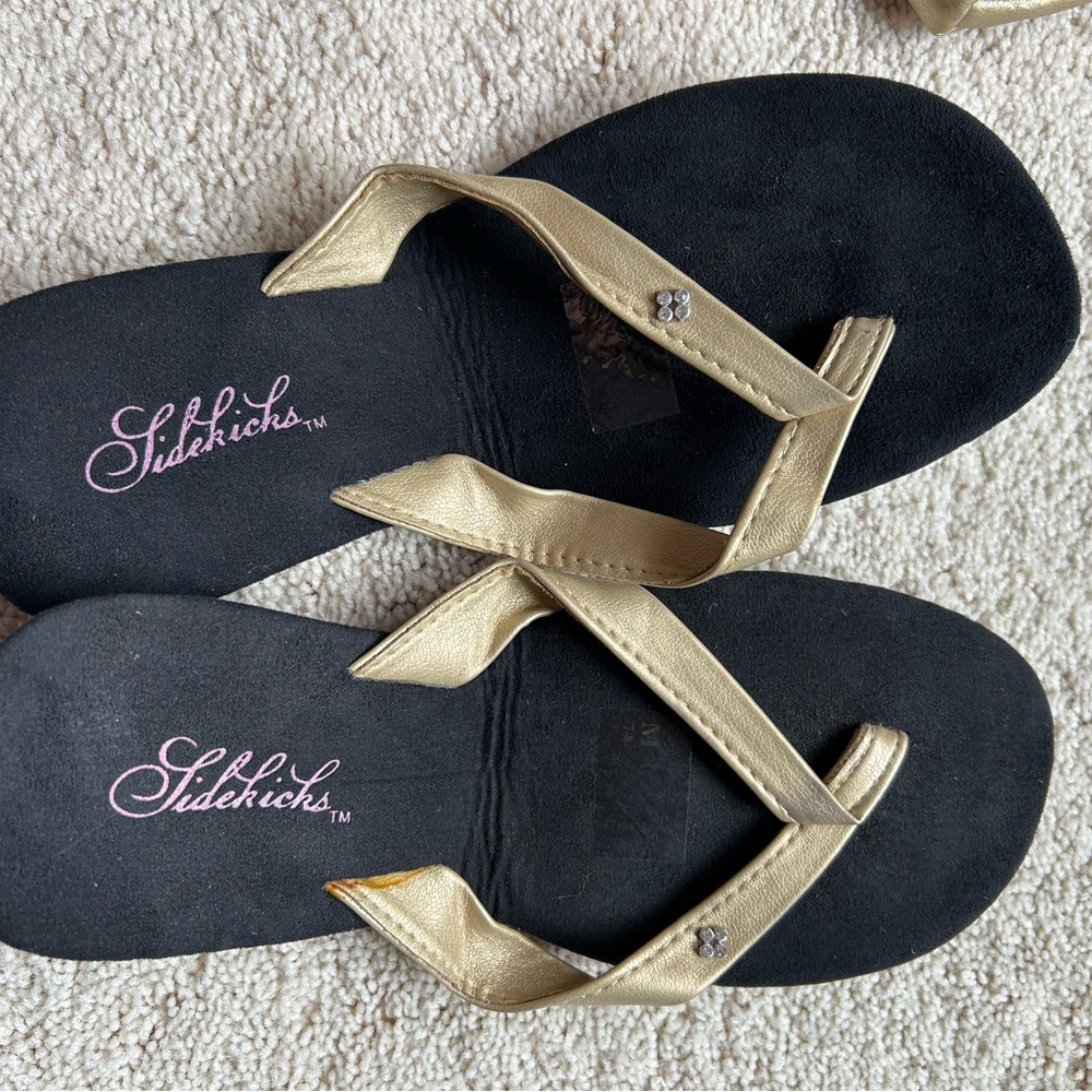 Sidekick Heelin’ Good Foldable Metallic Gold Sandals